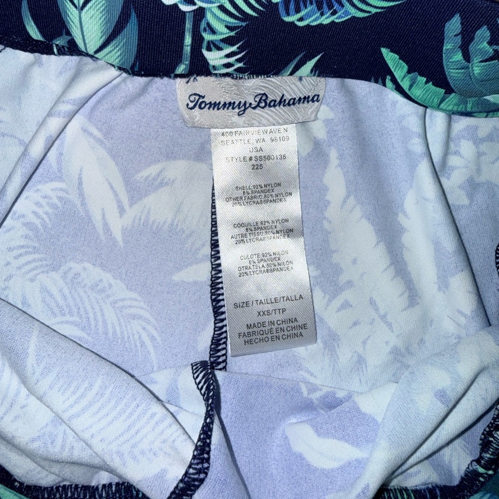 NWOT Tommy Bahama Navy Tropical Art Of Palms Swimsuit Cover Up Shorts XXS - Picture 5 of 7